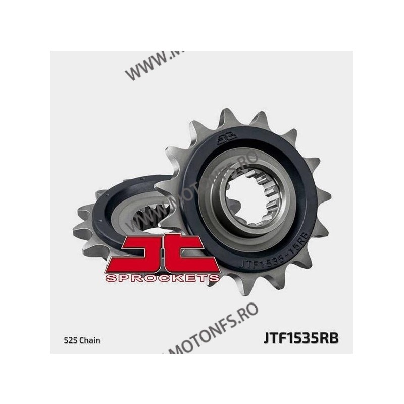 JT - Pinion (fata) JTF1535RB (garnitura cauciuc), 15 dinti - ZX-6R 1998-2002 Kette525 105-569-15-2 / 726.00.29 JT Sprockets J...