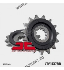 JT - Pinion (fata) JTF1537RB (garnitura cauciuc), 15 dinti - FZR400/Z1000 2007- 102-551-15-2 / 726.07.55 j1 JT Sprockets JT S...