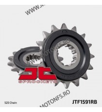 JT - Pinion (fata) JTF1591RB (garnitura cauciuc), 16 dinti - TDM900/MT-07/MT-09/FZ8 102-567-16-2 / 726.14.15 JT Sprockets JT ...