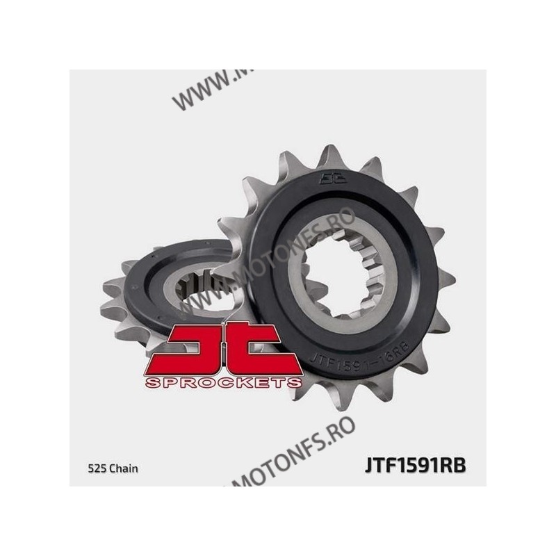 JT - Pinion (fata) JTF1591RB (garnitura cauciuc), 16 dinti - TDM900/MT-07/MT-09/FZ8 102-567-16-2 / 726.14.15 JT Sprockets JT ...