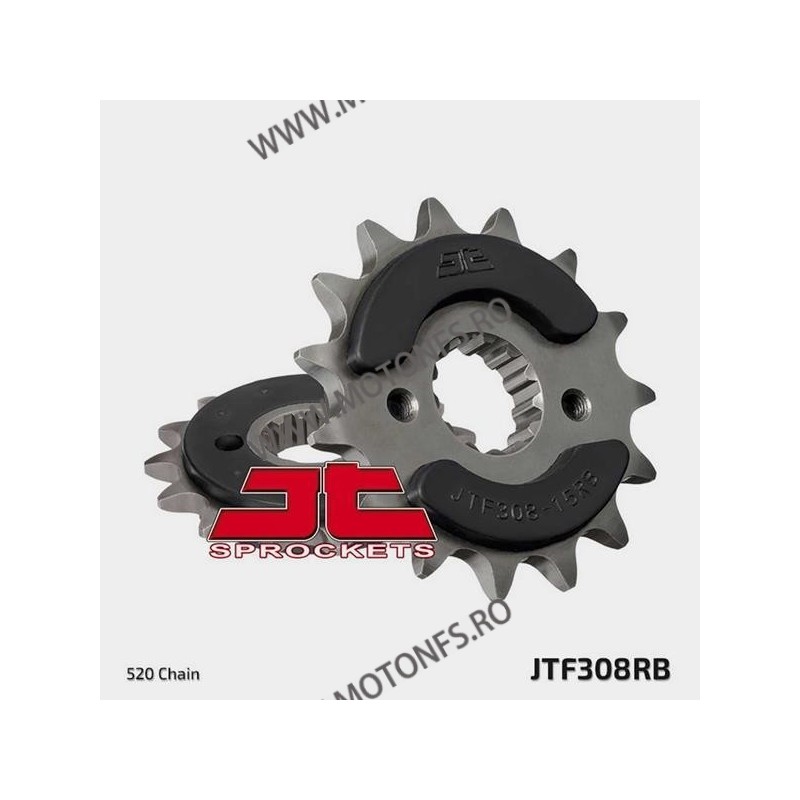 JT - Pinion (fata) JTF308RB (garnitura cauciuc), 15 dinti - NX500/650/SLR650 1989-/XT660 2004 101-461-15-2 / 726.01.69 JT Spr...