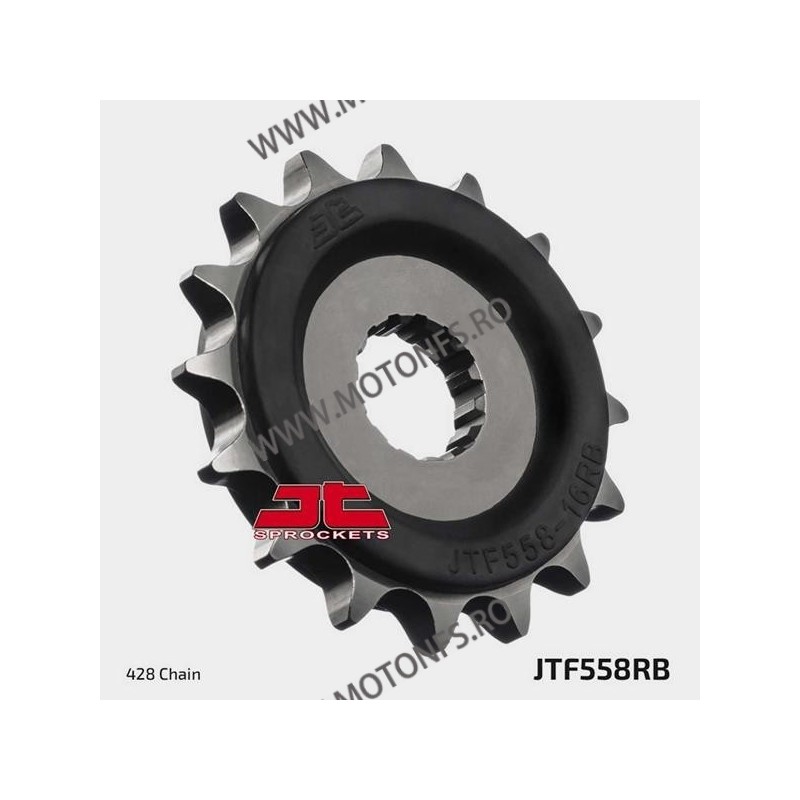 JT - Pinion (fata) JTF558RB (garnitura cauciuc), 16 dinti - Z125 / Ninja 125 2019- 102-311-16-2 / 726.558-16RB JT Sprockets J...