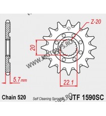 JT - Pinion MX (fata) JTF1590SC, 13 dinti - YZ125 2005-/YZ250F 2001-/WR250 100-403-13 / 726.07.97 JT Sprockets JT Sprockets P...