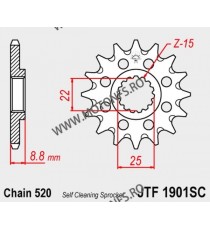 JT - Pinion MX (fata) JTF1901SC, 13 dinti - KTM EXC/SX/SX-F 100-406-13 / 726.08.05 JT Sprockets JT Sprockets Pinion 77,00 lei...