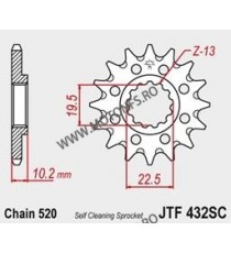 JT - Pinion MX (fata) JTF432SC, 13 dinti - DR350S/RM250 -2004 100-409-13 / 726.07.63 JT Sprockets JT Sprockets Pinion 78,00 l...