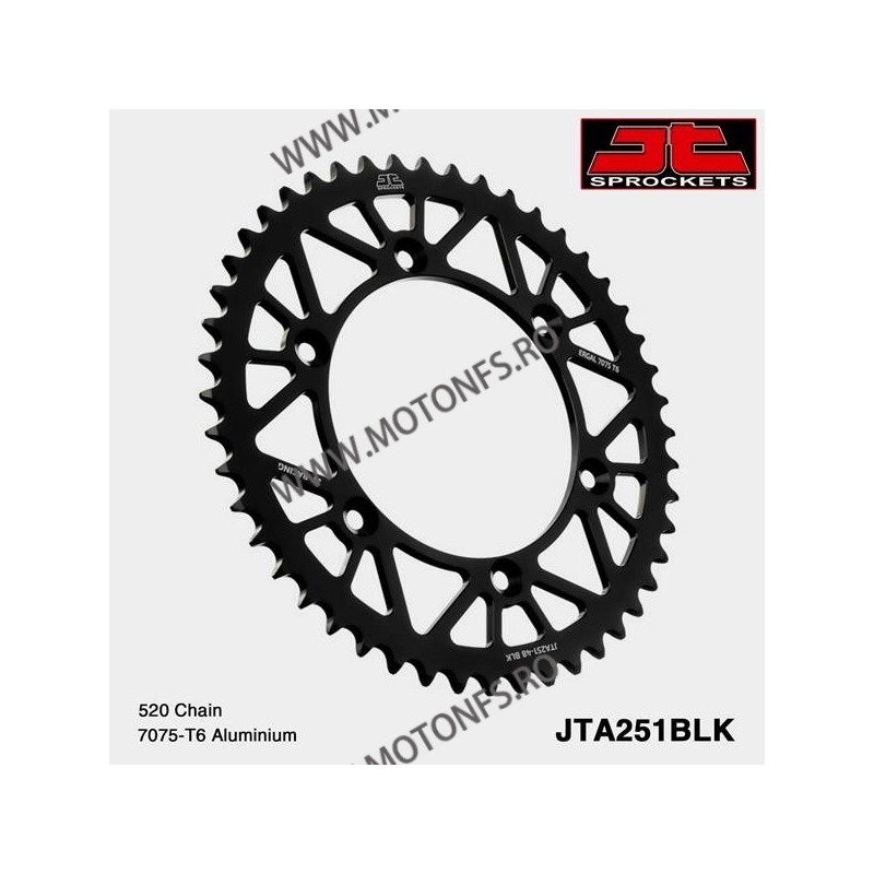 JT - Foaie (spate) Aluminiu JTA251, 51 dinti - CL250 SC YZ250 F WR450 F YZ450 F 110-469-51 / 728.251-51BLK  JT Foi Spate 195,...