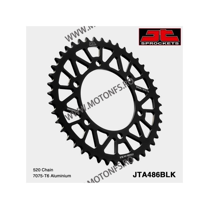 JT - Foaie (spate) Aluminiu JTA486, 46 dinti - FZ6 Fazer /S2 /ABS YZF1000 R1 110-465-46 / 728.486-46BLK  JT Foi Spate 170,00 ...