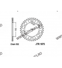 JT - Foaie (spate) JTR1875, 48 dinti - Yamaha YZF600 R6	2003 - 2005 YZF600 R6	2006 - 2007 YZF600 R6S / R6V	2006 - 2009 115-76...