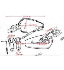 SET 2 OGLINZI CAPETE GHIDON AURIU UNIVERSALE MOTO SCUTER ATV HONDA YAMAHA SUZUKI KAWASAKI DUCATI BMW TRIUMPH 172C  Oglinzi Ca...