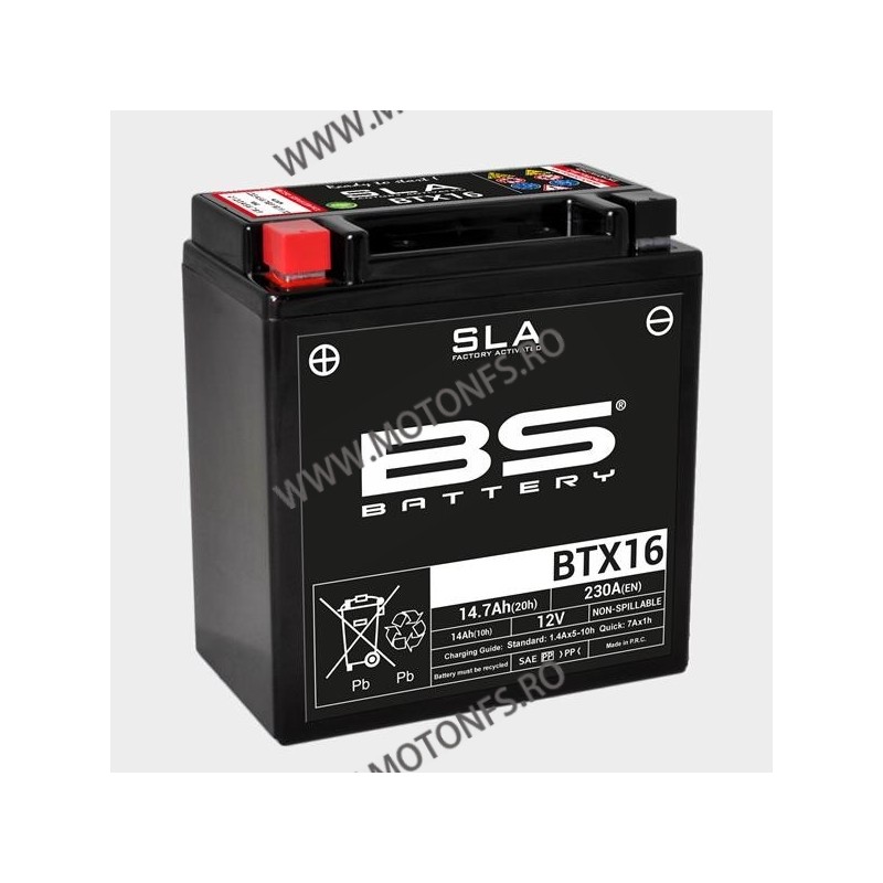 BTX16-BS Baterie fara intretinere BS-BATTERY (YTX16-BS) 700.300609 /  297-348 BS BATTERY BS BATTERY 488,00 lei 439,20 lei 410...