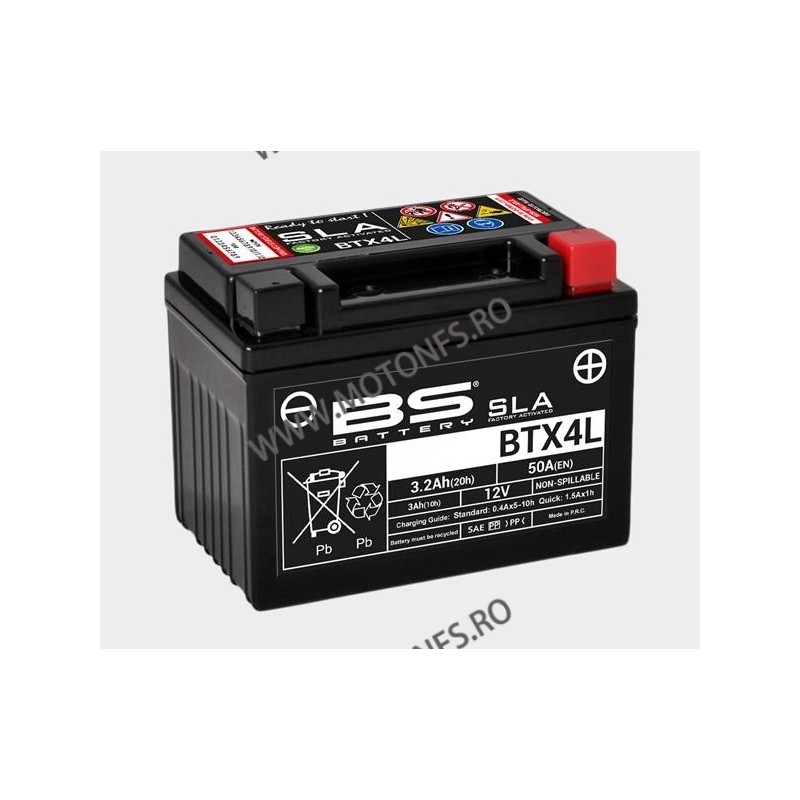 BTX4L-BS Baterie fara intretinere BS-BATTERY (YTX4L-BS) 700.300617 / 297-307 BS BATTERY BS BATTERY 128,30 lei 115,47 lei 107,...