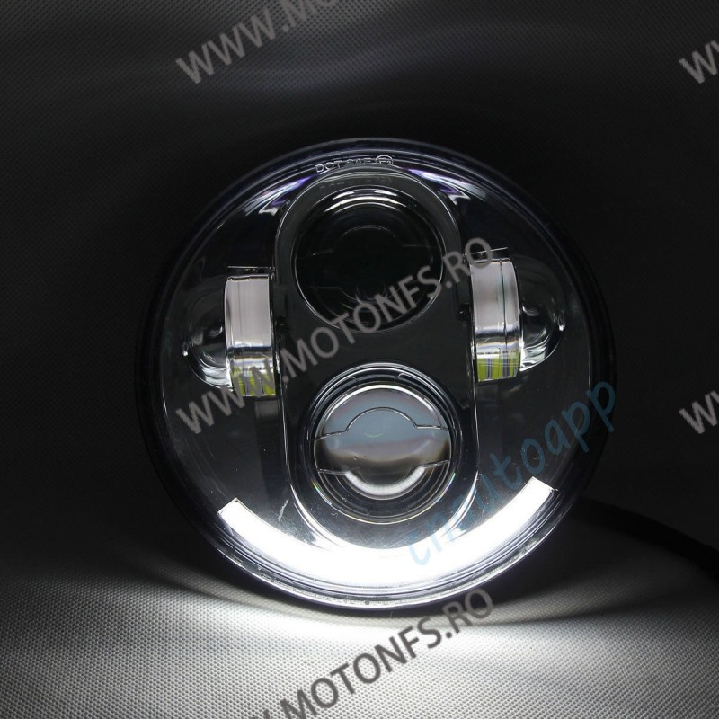Phare De Jour LED Chromé 5.75" Pour Harley, Yamaha, Café Racer - Customisation Moto