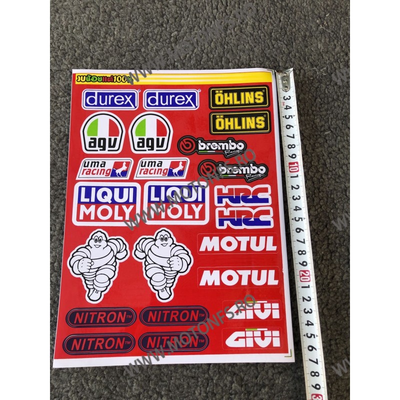 Set Autocolant / Stickere Pentru Carena Moto MOTUL GIVI NITRON LIQUI MOLY BREMBO OHLINS DUREX AGV UMA RACING P4227 Autocolan... Set Autocolant / Stickere Pentru Carena Moto MOTUL GIVI NITRON LIQUI MOLY BREMBO OHLINS DUREX AGV UMA RACING P4227 Autocolan...