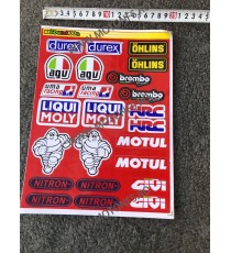 Set Autocolant / Stickere Pentru Carena Moto MOTUL GIVI NITRON LIQUI MOLY BREMBO OHLINS DUREX AGV UMA RACING P4227  Autocolan...