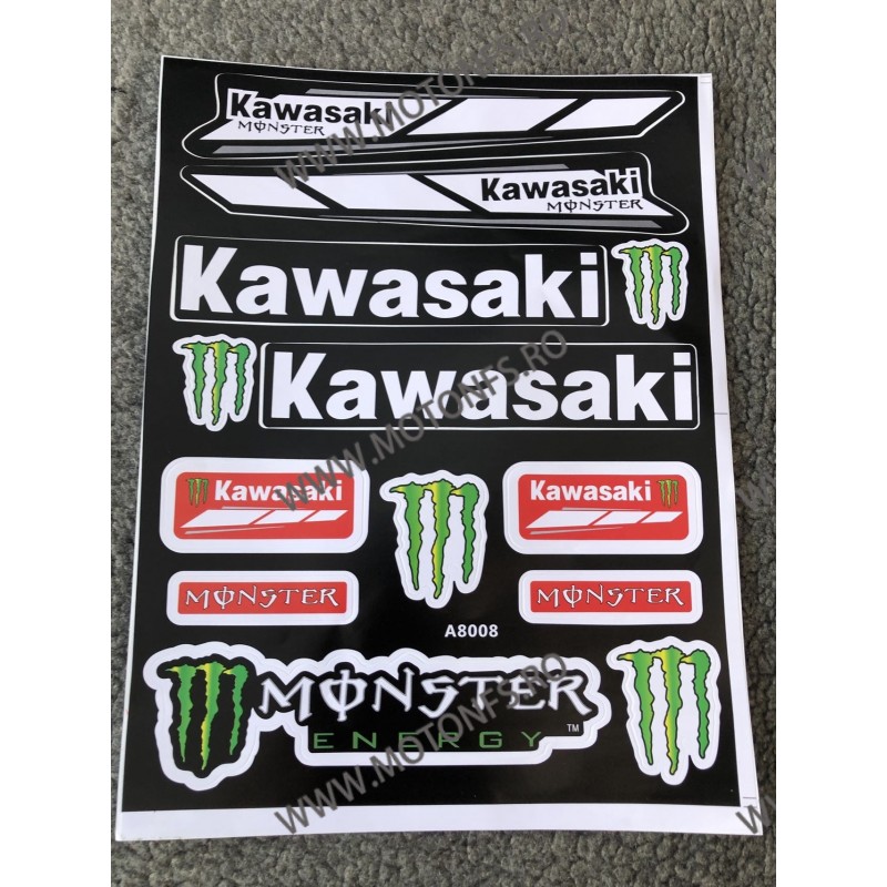 Set Autocolant / Stickere Pentru Carena Moto KAWASAKI MONSTER SK34J  Autocolant / Stikare Carena 25,00 lei 25,00 lei 21,01 le...