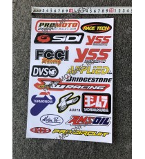 Set Autocolant / Stickere Pentru Carena Moto SIDI PROMOTO RACE TECH YSS DVS BRIDGESTONE PROCIRCUIT QN4ZY  Autocolant / Stikar...