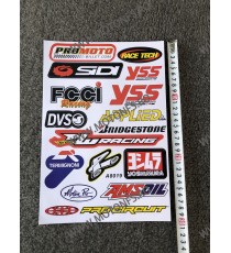 Set Autocolant / Stickere Pentru Carena Moto SIDI PROMOTO RACE TECH YSS DVS BRIDGESTONE PROCIRCUIT QN4ZY  Autocolant / Stikar...