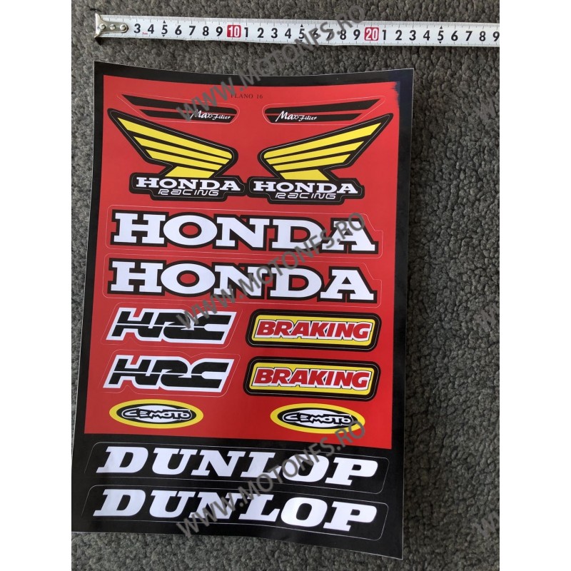 Set Autocolant / Stickere Pentru Carena Moto HONDA HRC BRAKING DUNLOP RACING 62Y1I  Autocolant / Stikare Carena 25,00 lei 25,...