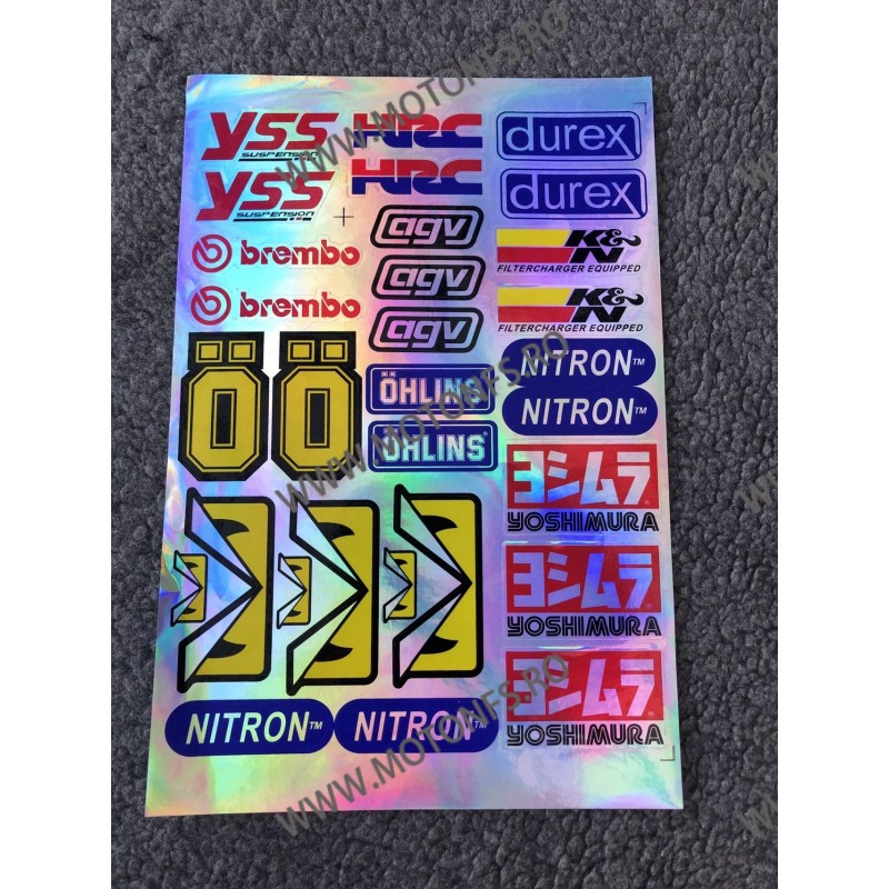 Set Autocolant / Stickere Pentru Carena Moto YSS HRC DUREX AGV BREMBO OHLINS NITRON 1JY2Y Autocolant / Stikare Carena 15,00 ... Set Autocolant / Stickere Pentru Carena Moto YSS HRC DUREX AGV BREMBO OHLINS NITRON 1JY2Y Autocolant / Stikare Carena 15,00 ...