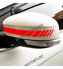 20cm x 2 cm 2Buc Autocolant / Sticker Moto / Auto Reflectorizante Stikere Negru Alb Rosu Galben Albastru Carena Oglinda Moto ...