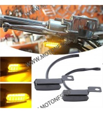 Set 2 Semnale Ascendent Universale Pe Led Material Aluminiu M8 Omologat E21 ,montaj la ghidon sau oglinzi 4SFT6  Semnale Moto...