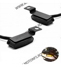 Set 2 Semnale Ascendent Universale Pe Led Material Aluminiu M8 Omologat E21 ,montaj la ghidon sau oglinzi 4SFT6  Semnale Moto...