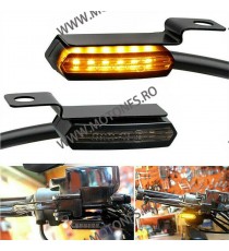 Set 2 Semnale Ascendent Universale Pe Led Material Aluminiu M8 Omologat E21 ,montaj la ghidon sau oglinzi 4SFT6  Semnale Moto...