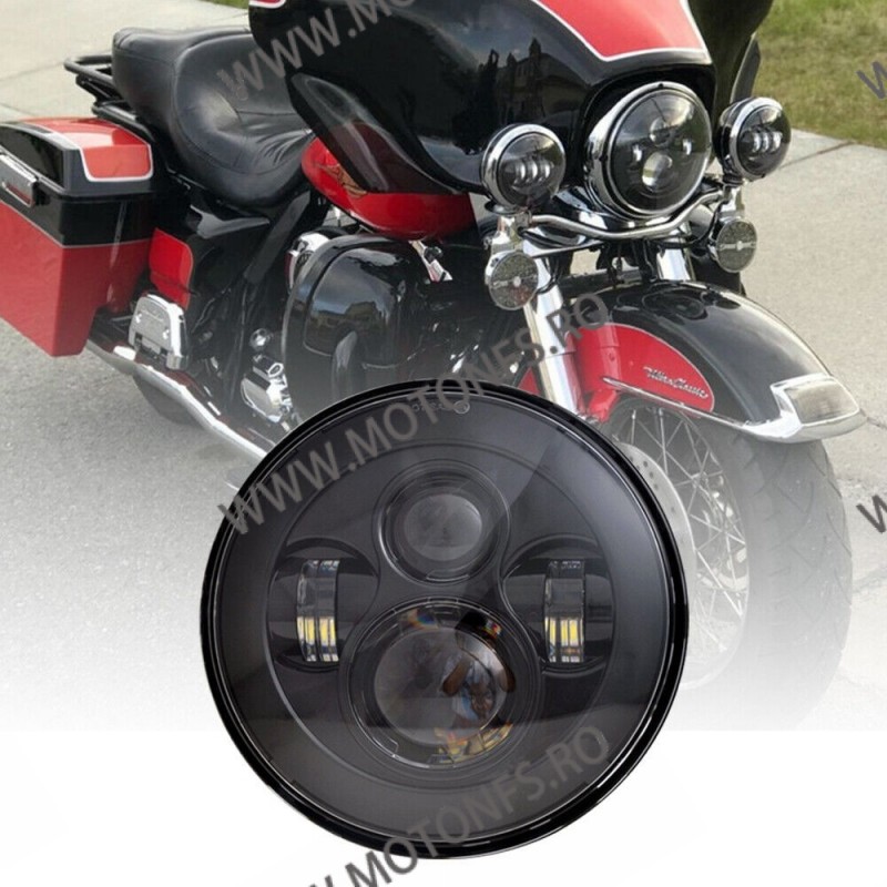 7 Inch Far Universal Moto DRL Omologat E9 Cafe Racer Chopper, Bobber Harley Davidson ,Jeep MS-880N-11  Faruri Moto Universale...