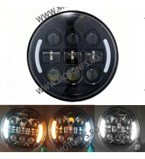 5.75 inch Far Universal Moto Omologat E9 semnalizare integrate Cafe Racer Chopper, Bobber Harley Davidson MS-6030F  Faruri Mo...