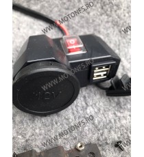 Priza USB x 2, Bricheta x 1 Moto, Led Rosu, Culoare Negru LT9ZK LT9ZK  Voltmetru / Prize Moto 49,00 lei 49,00 lei 41,18 lei 4...