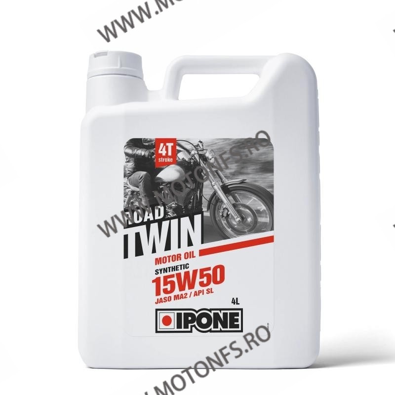 IPONE - ROAD TWIN 15W50 - 4L	The semi-synthetic engine oil for TWIN engines IP-800050 IPONE IPONE 15W-50 220,00 lei 198,00 le...