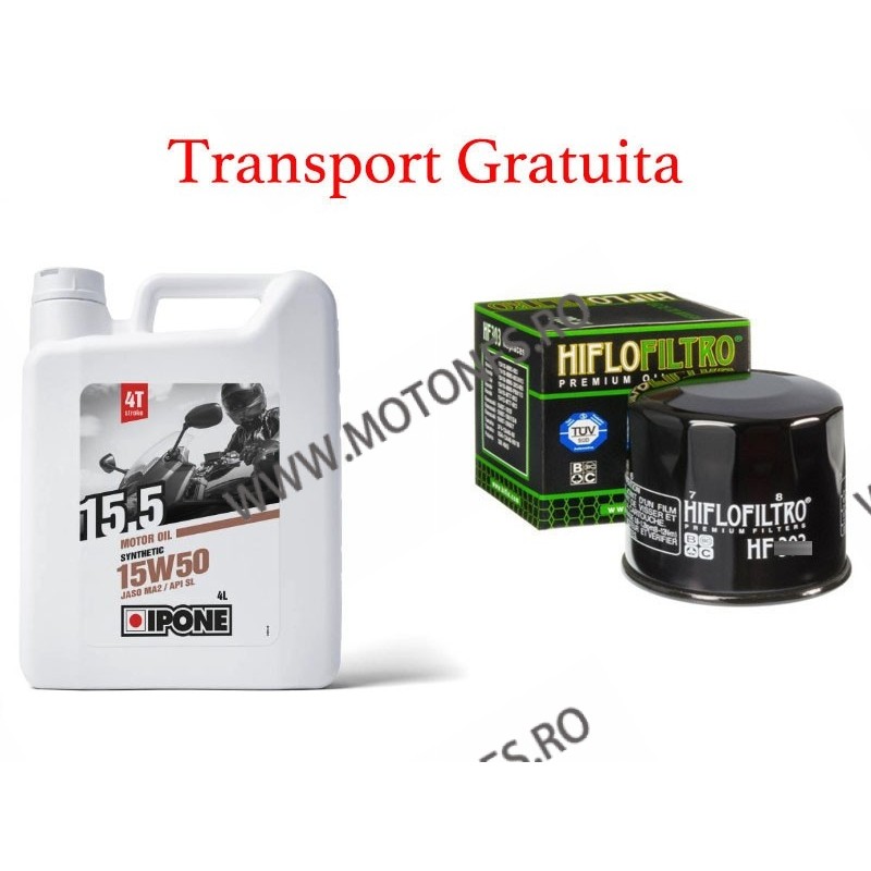 15W50 Ulei Ipone 15.5 semi-sintetic 4L + Hiflo filtru standard Cadou + Tansport Gratuita IP-800063 OFERTA IPONE Oferta Specia... 15W50 Ulei Ipone 15.5 semi-sintetic 4L + Hiflo filtru standard Cadou + Tansport Gratuita IP-800063 OFERTA IPONE Oferta Specia...