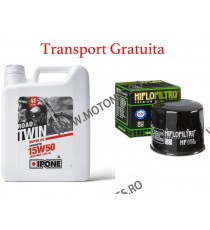 15W50 IPONE TWIN ROAD Semi-synthetic oil 4T 4L + Hiflo filtru standard Cadou + Tansport Gratuita IP-800050 OFERTA IPONE Ofert...