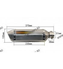 Toba / Tobe 370mm Moto Replica Akrapovic Cu Adaptor 38MM-51MM Yamaha Kawasa Suzuki Honda Ducati BMW Triumph Aprilia TO-J04  T...