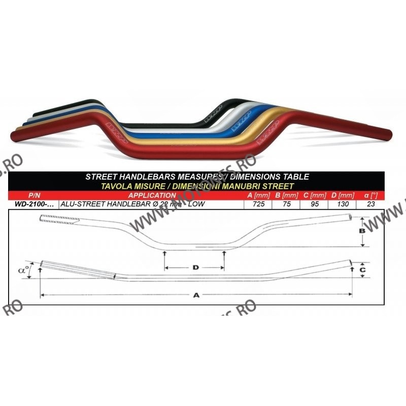 22MM GHIDON WRP LUGIMEA 72.5CM ALU-STREET LOW YAMAHA HONDA KAWASAKI SUZUKI DUCATI TRIUMPH APRILIA BMW 203.2100-003 WRP Ghidon... 22MM GHIDON WRP LUGIMEA 72.5CM ALU-STREET LOW YAMAHA HONDA KAWASAKI SUZUKI DUCATI TRIUMPH APRILIA BMW 203.2100-003 WRP Ghidon...