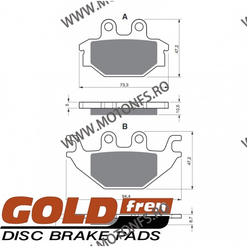 Placute de frana Spate GOLDFREN 230 AD 797.A2.30 / 570-810 GOLDFREN Placute Frana GOLDFREN 100,00 lei 90,00 lei 84,03 lei 75,...