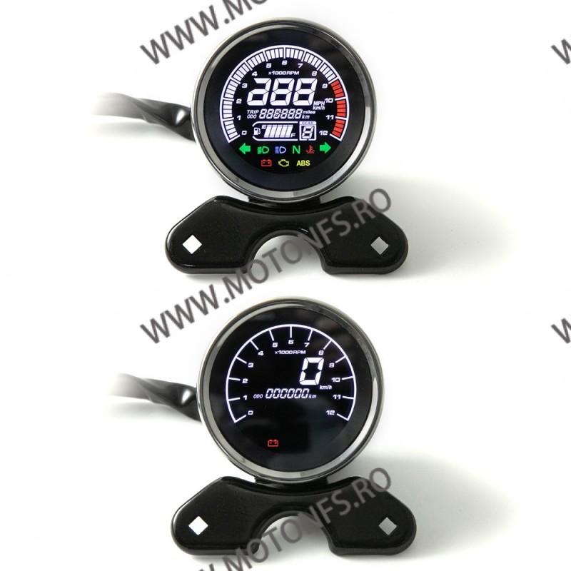 Kilometraj Digital Universal Custom 12V LED LCD Harley Honda Yamaha Suzuki Cafe Racer KDUN00946  Kilometraj Universal 275,00 ...