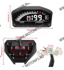 Kilometraj Digital Universal Custom 12V LED LCD Harley Honda Yamaha Suzuki Cafe Racer KDUN5413  Kilometraj Universal 299,00 l...