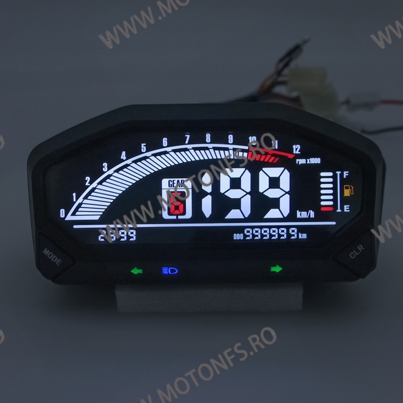 Kilometraj Digital Universal Custom 12V LED LCD Harley Honda Yamaha Suzuki Cafe Racer KDUN5413  Kilometraj Universal 299,00 l...