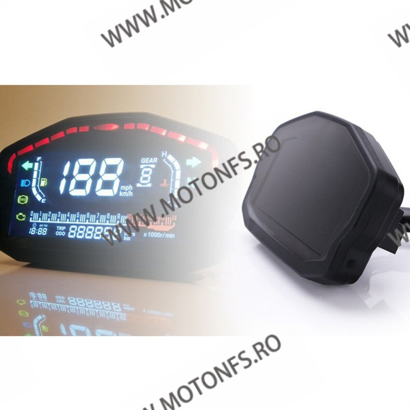 Kilometraj Digital Universal Custom 12V LED LCD Harley Honda Yamaha Suzuki Cafe Racer KDUN6199  Kilometraj Universal 249,00 l...