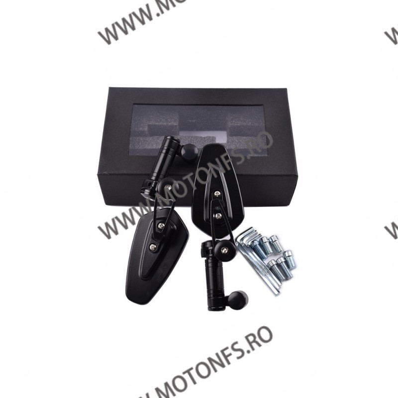 Set 2 Buc Oglinzi Geam Albastru Adjustable CNC Universale Moto Honda Kawasaki Yamaha Suzuki BMW Ducati Aprilia Triumph KTM M-...