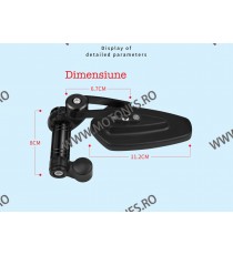 Set 2 Buc Oglinzi Geam Albastru Adjustable CNC Universale Moto Honda Kawasaki Yamaha Suzuki BMW Ducati Aprilia Triumph KTM M-...