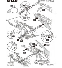 Kit de prindere cutii laterale SH36 3P System SHAD Y0MT97IF 130.Y0MT97IF SHAD Kit De Prindere Cutii Laterale 3P System SHAD 9...