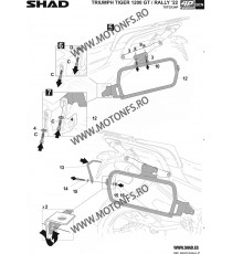 4P System fitting kit SHAD T0TG124P Pentru cutii TERRA 130.T0TG124P SHAD Kit De Prindere Cutii Laterale Sistem 4p SHAD 1,124....