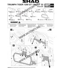 4P System fitting kit SHAD T0TG124P Pentru cutii TERRA 130.T0TG124P SHAD Kit De Prindere Cutii Laterale Sistem 4p SHAD 1,124....