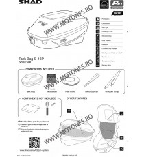 Geanta de rezervor (tank bag) SHAD E16P for pin system expandable (mounting kit is not included) 130.X0SE16P SHAD Geanta Reze...