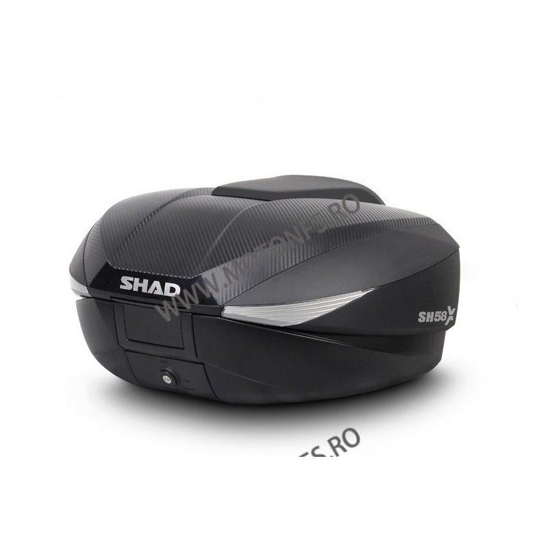 Top case SHAD SH58X D0B58206B Carbon (expandable concept) with PREMIUM lock and backrest 130.D0B58206B SHAD Cutii TOP Cases S...