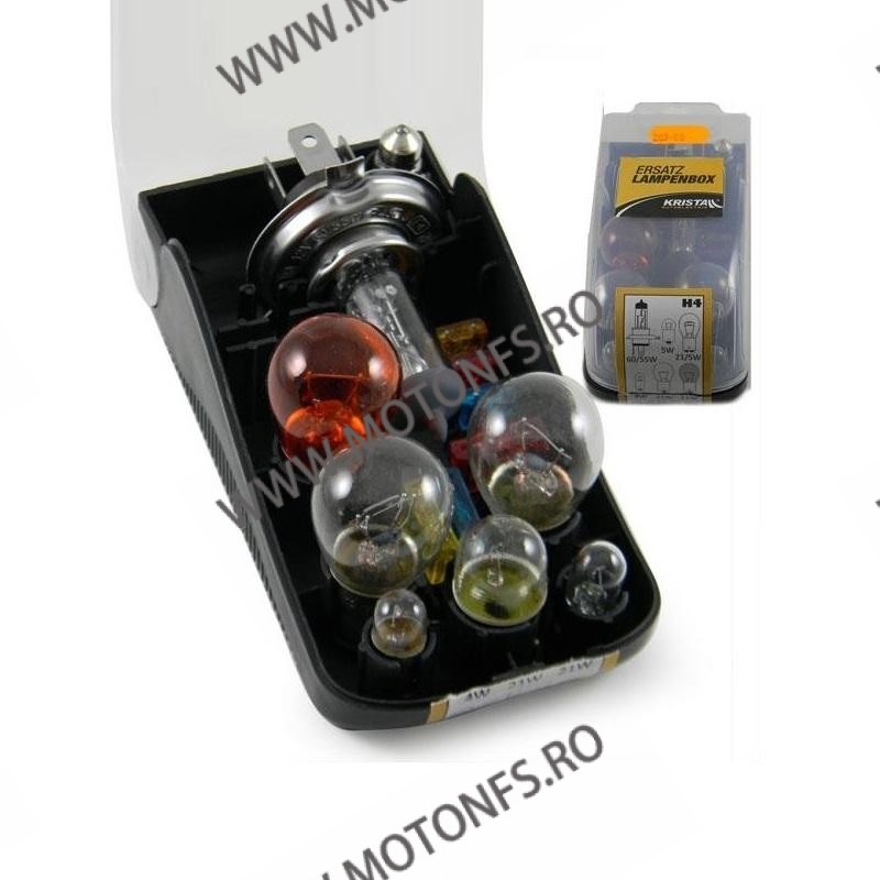 Kristall - Set becuri 12V - H4 60/55W, 21/5W, 21W, 5W, 4W soCLU 5W, FUZIBILE 10A 15A 265-00 Kristall Becuri Halogen 12V 34,00...