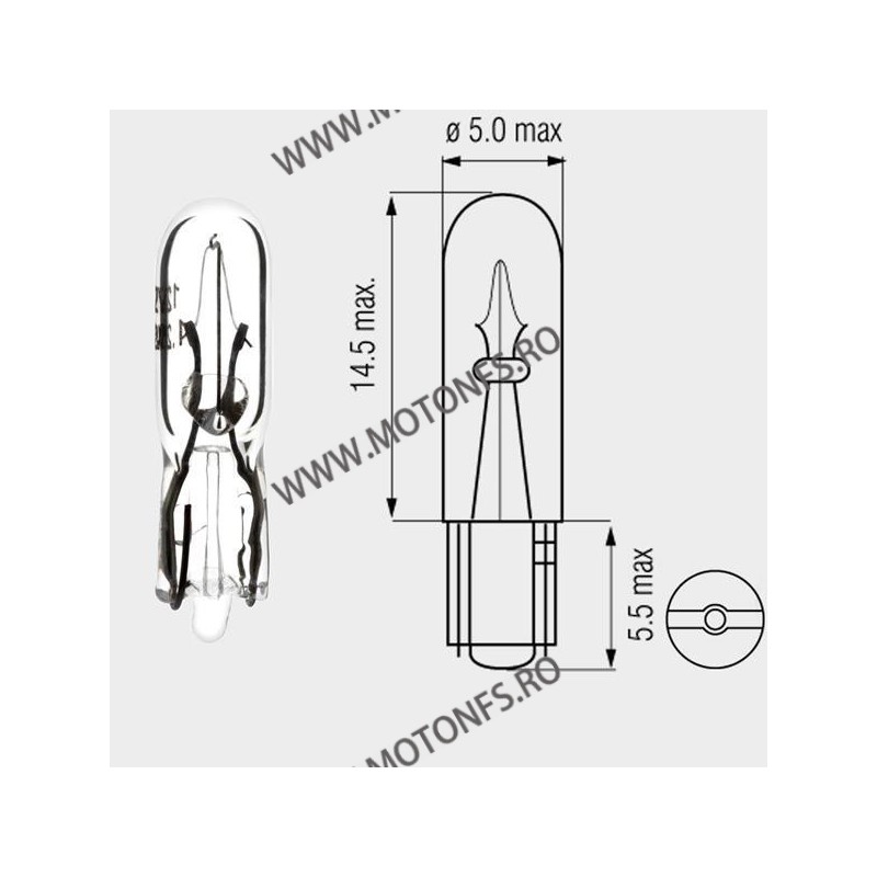 1,2W cu soclu de sticla 2,0 x 4,6 Motopro - Bec normal 12V - 260-80 MOTOPRO Becuri Normale 12V 5,00 lei 5,00 lei 4,20 lei 4,2...