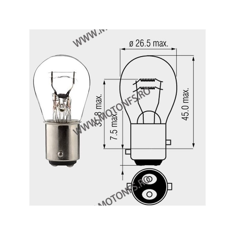 21/5W BAY15D Motopro - Bec normal 12V - 260-32 MOTOPRO Becuri Normale 12V 5,00 lei 5,00 lei 4,20 lei 4,20 lei